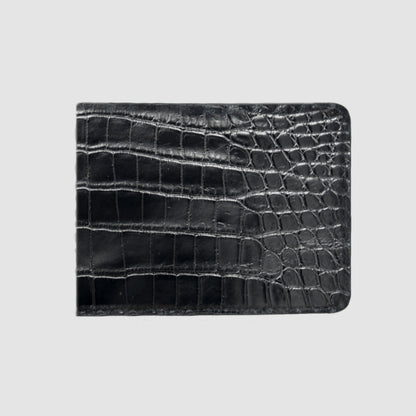 Wallet for Man in Black Crocodile skin 