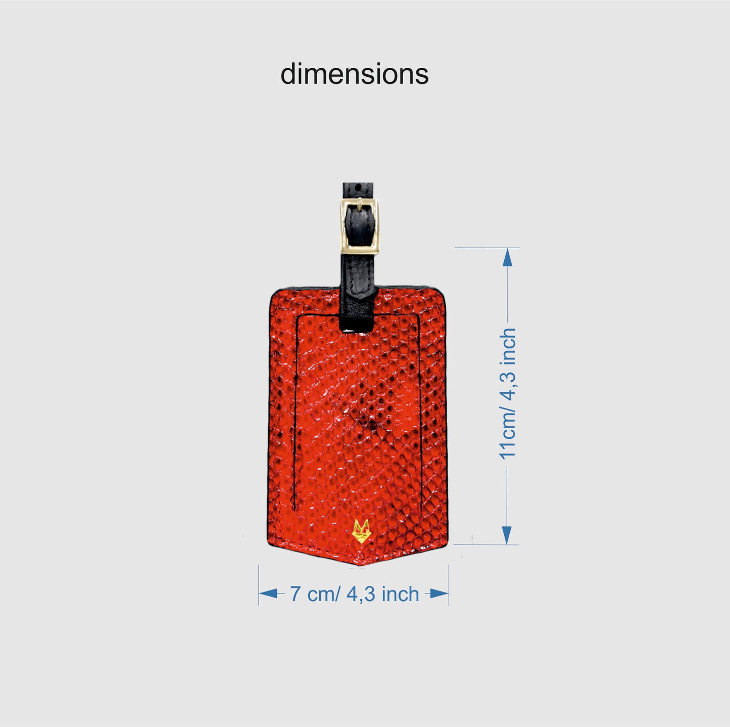 Luggage Tags in genuine Red Python skin 