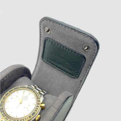 Custodia per Orologio Watch Roll in vera pelle di Pitone personalizzabile - Verde Militare