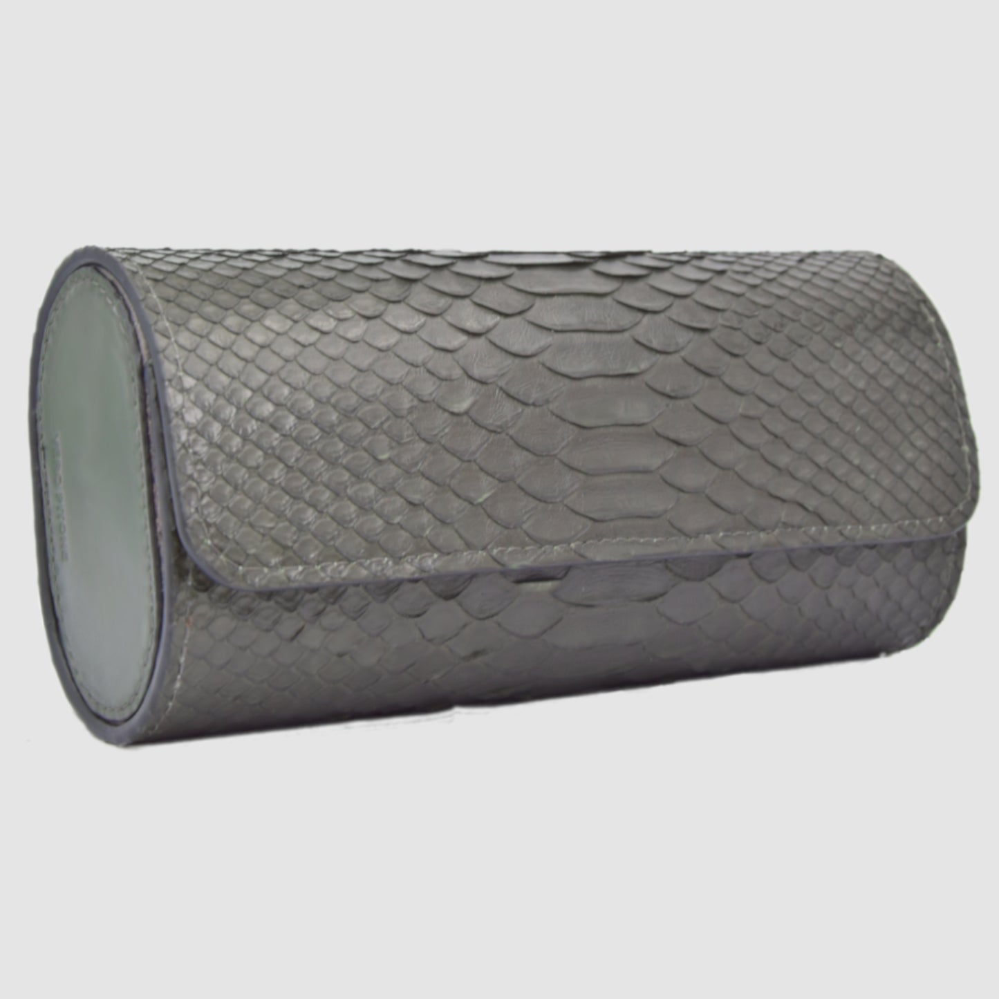 Watch Roll in genuine Python skin personalized for 3 Watches- Army Green 