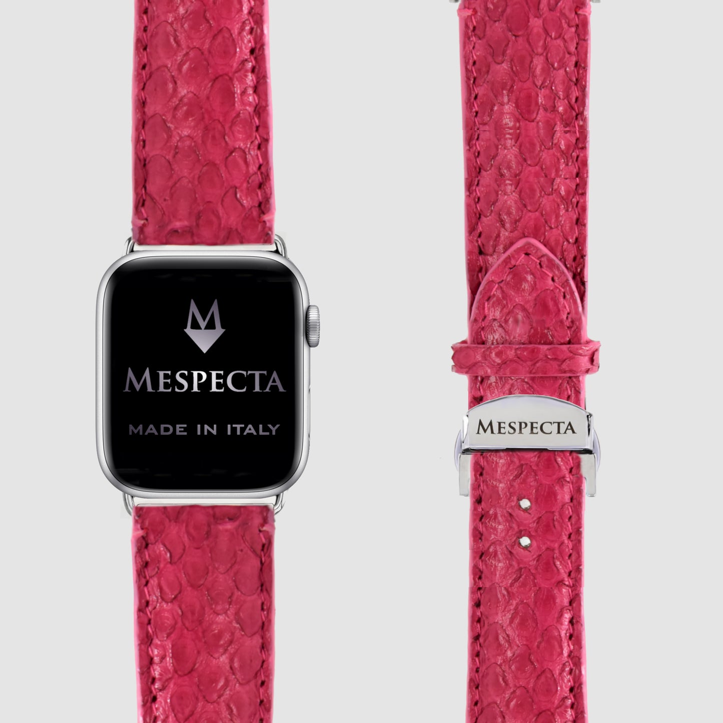 Watch strap for Apple watch series 8/ 7/ 6/ 5/ 4 in Fuchsia Python skin