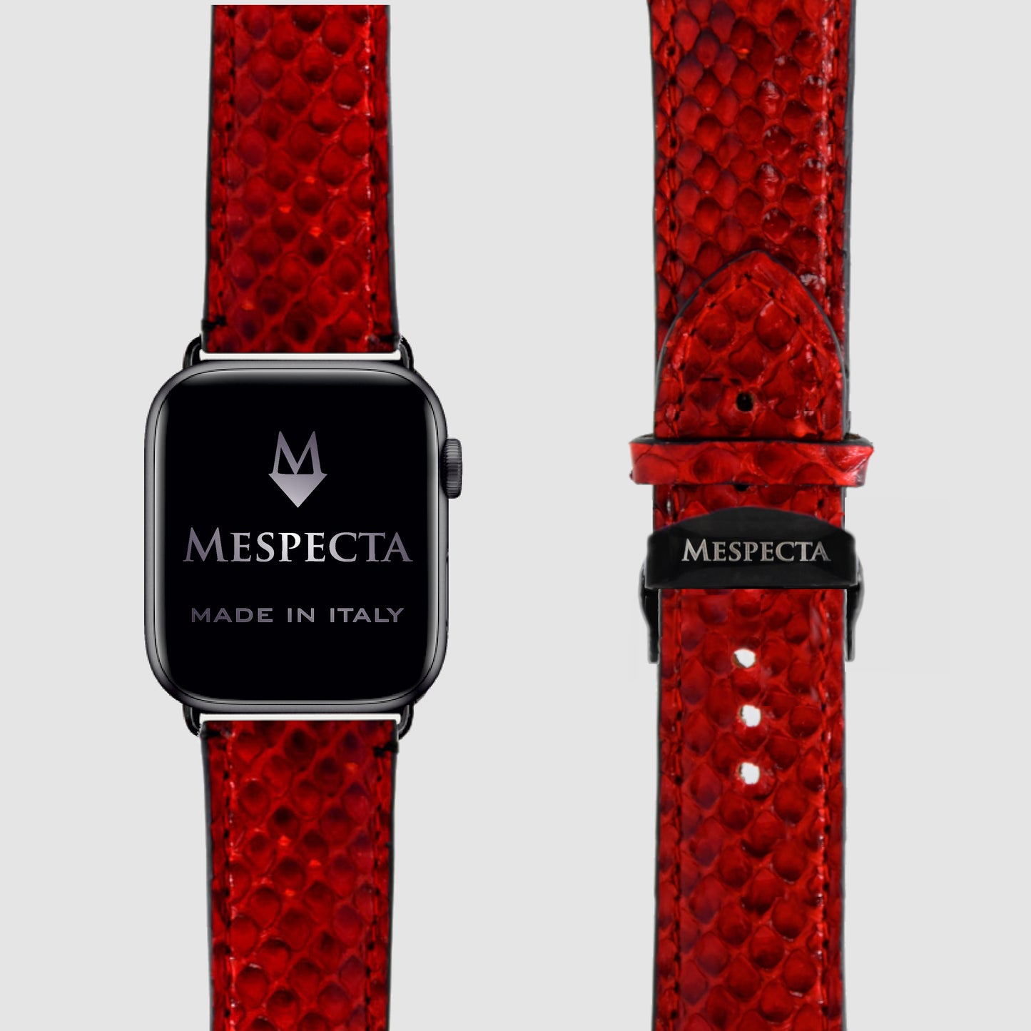 Cinturino vera pelle di Pitone Apple Watch Ultra, 8, 7, 6, 5, 4, SE Rosso