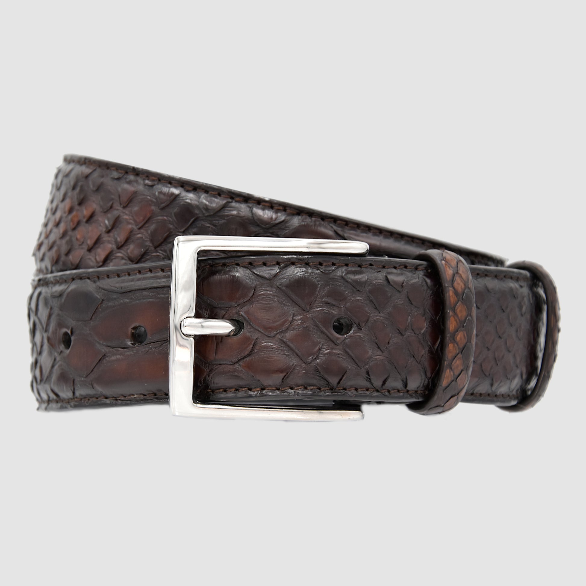 Belt in genuine Dark Brown Python skin – MESPECTA Italia