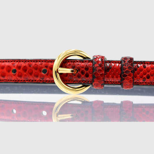 Cintura Donna in vero Pitone Rosso Personalizzabile - MESPECTA Italia