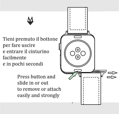 Watch strap for Apple watch series 8/ 7/ 6/ 5/ 4 in Bluette Crocodile skin