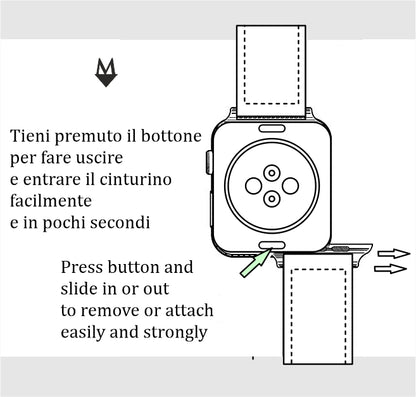Cinturino vera pelle di Pitone Apple Watch Ultra, 8, 7, 6, 5, 4, SE Bianco e Nero
