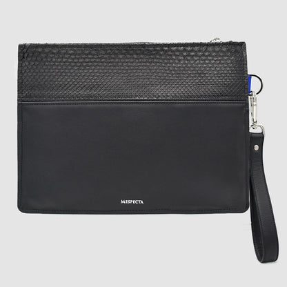 Pochette Borsa a mano Uomo in vero Pitone Personalizzabile Nero - MESPECTA Italia