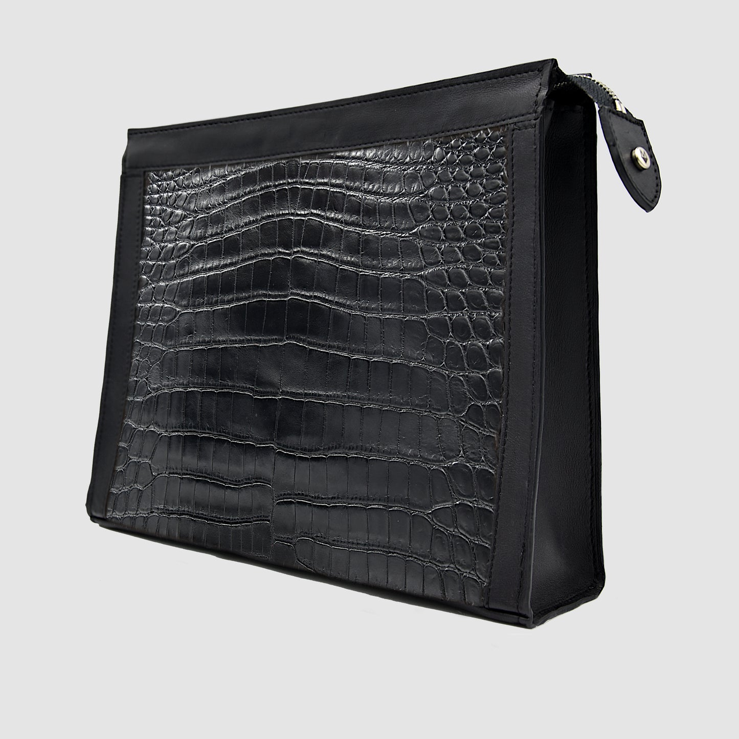 Man Purse Clutch bag in full genuine Black Crocodile skin