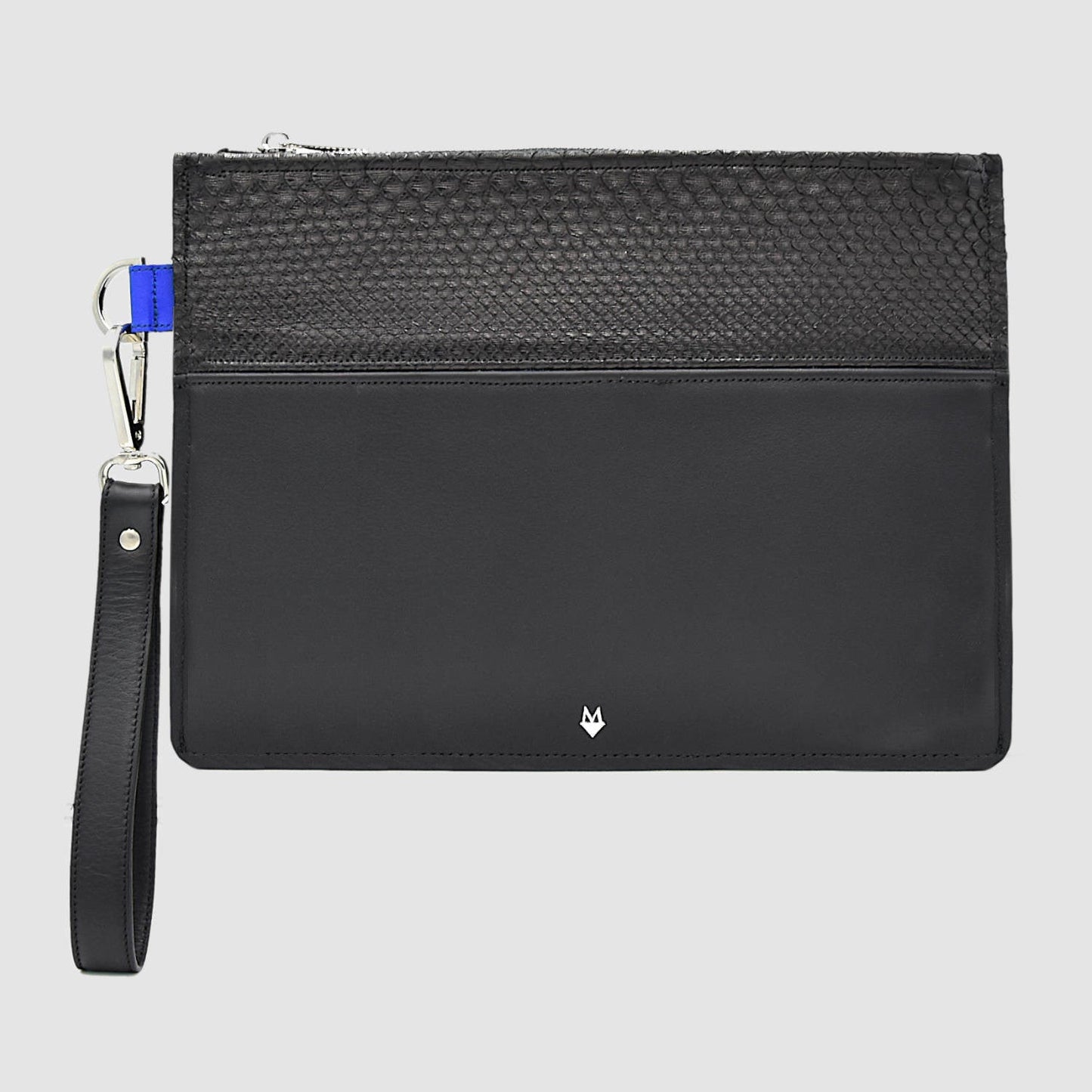 Pochette Borsa a mano Uomo in vero Pitone Personalizzabile Nero - MESPECTA Italia