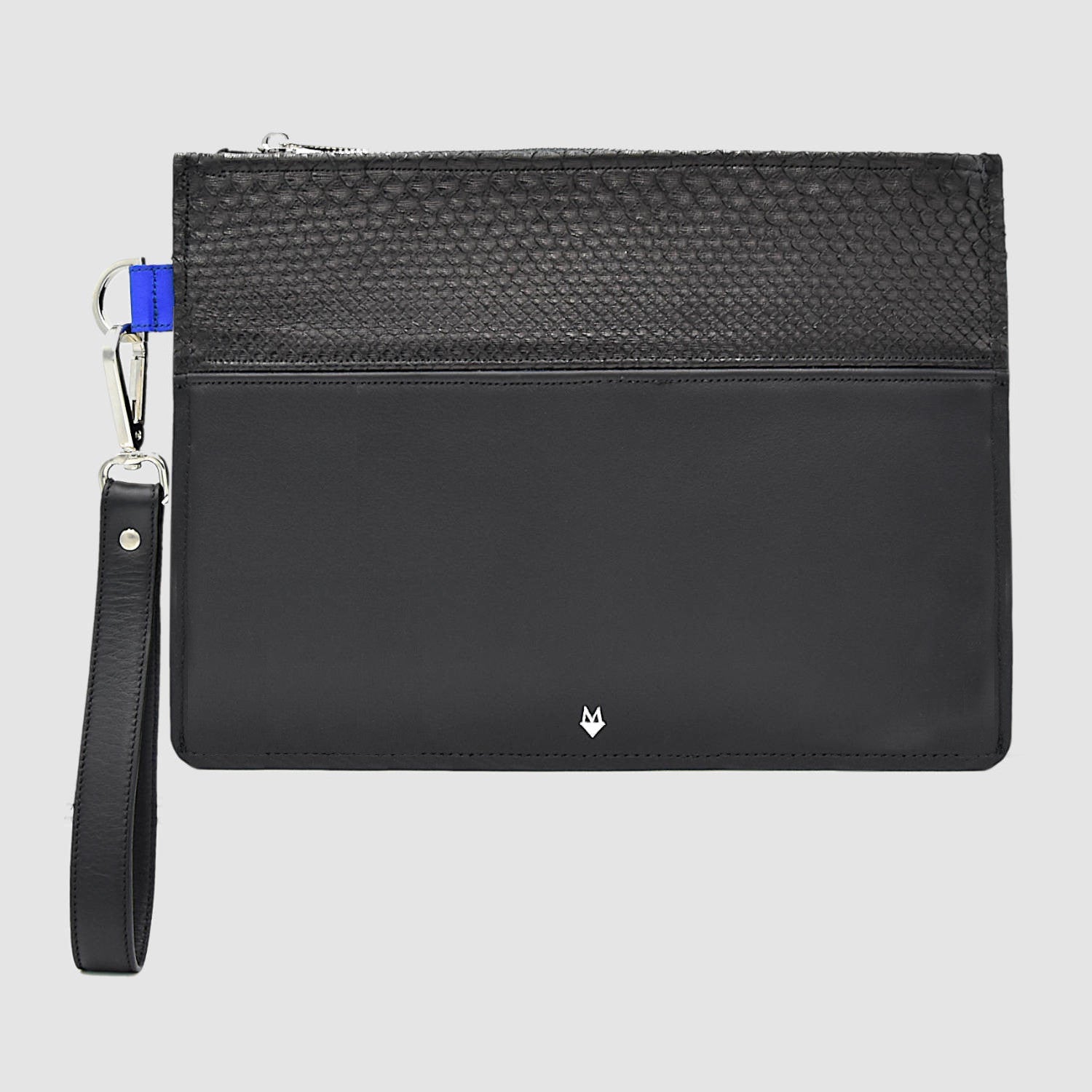 Pochette Borsa a mano Uomo in vero Pitone Personalizzabile Nero - MESPECTA Italia