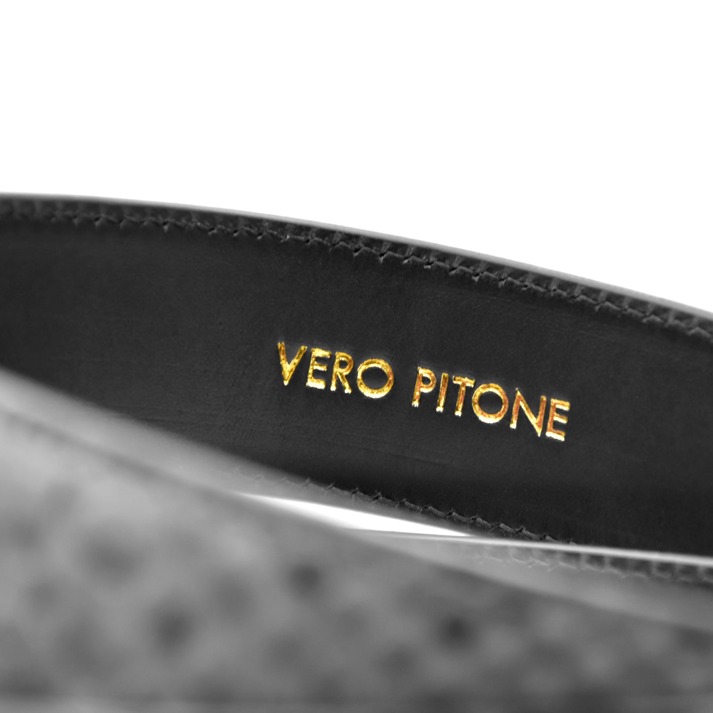 Belt in genuine Black and White Python skin